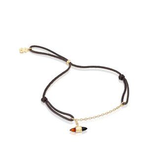 Tous Nylon and gold Lure Bracelet with carnelian and onyx